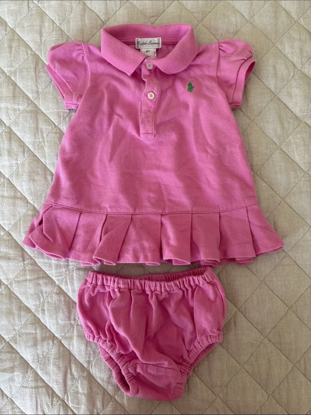 Ralph Lauren Pink Polo Top with Embroidered Detail